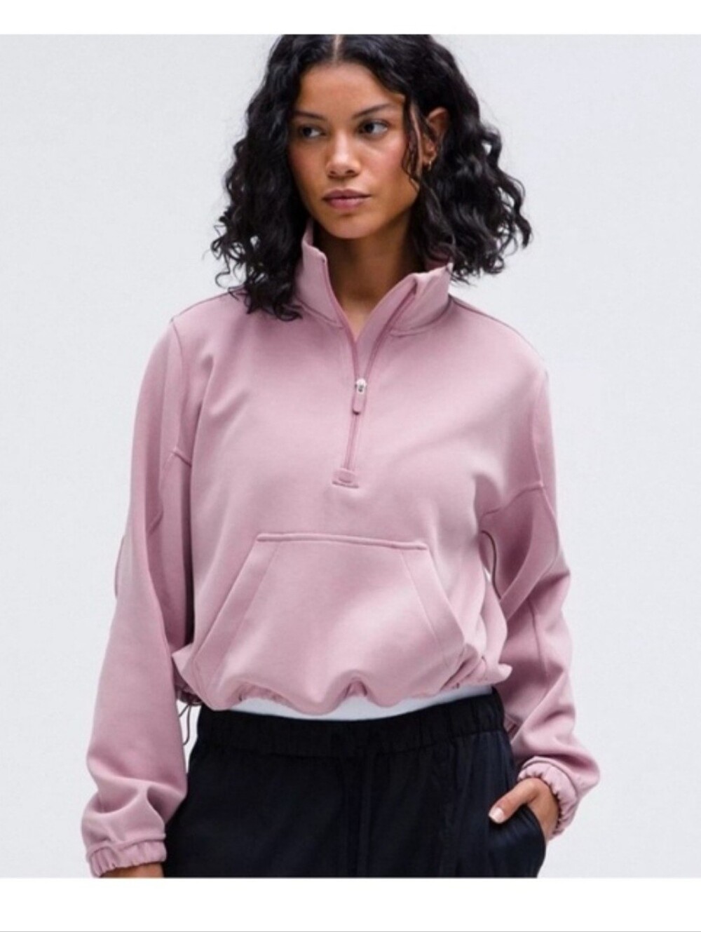Lululemon NWT Brushed Softstreme Half Zip Pink Tide Sz 12 - Picture 12 of 15